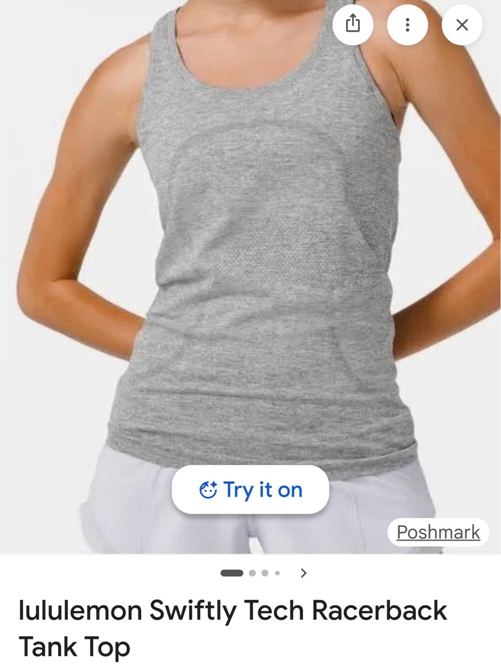 lululemon athletica Light Gray Racerback Tank